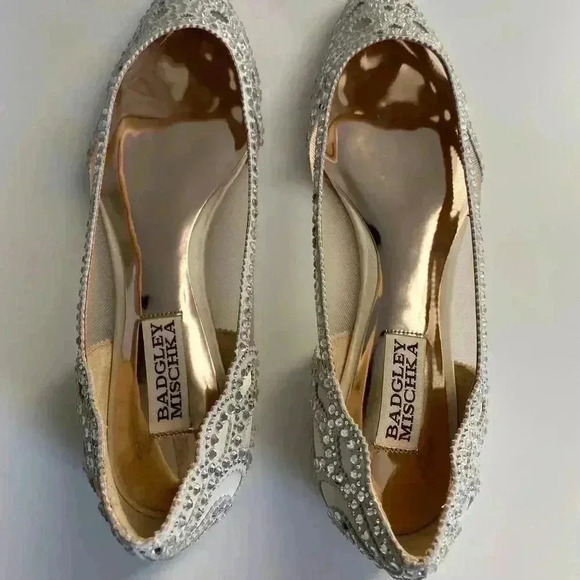 Badgley Mischka Gigi Crystal Pointed Toe Flat - Picture 3 of 11